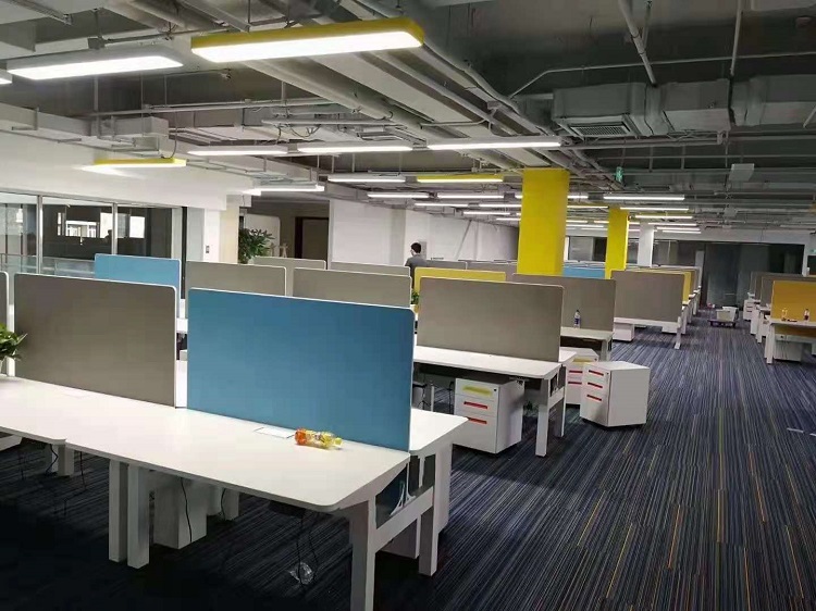 外企开放员工区升降桌现场实景图(图4)